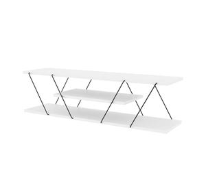 Toilinux.com Meuble TV en Mélaminé de Style Industriel L.120cm - Blanc