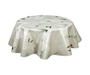Toilinux.com Nappe en Toile cirée Ronde Aromatic - Diam. 150 cm - Ecru