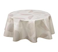 Toilinux.com Nappe en Toile cirée Ronde Baleo - Diam. 150 cm - Ecru