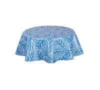 Toilinux.com Nappe en Toile cirée Ronde Eloa - Diam. 150 cm - Bleu
