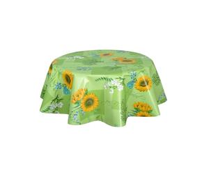 Toilinux.com Nappe en Toile cirée Ronde Gap - Diam. 150 cm - Vert