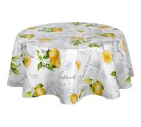 Toilinux.com Nappe en Toile cirée Ronde Motifs Citron CITE - Diam. 150 cm