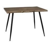 Toilinux.com Table à Manger 4 Personnes en métal et MDF - Noir et Marron