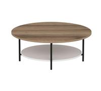 Toilinux - Table basse 1 étagère Ombeline en bois - Beige et blanc - Ombeline Beige G