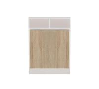 Toilinux.com Table Pliante Aymar en Bois - Blanc et Beige