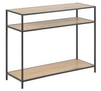 Toilinux - Console 3 étages en MDF et Métal - Beige et Noir - Sireine Beige G