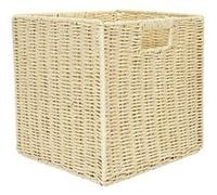 Toilinux - Cube de rangement tressé pliable - 30 x 30 cm - Beige Beige G