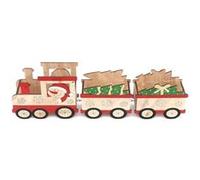 Toilinux - Décoration de Noël - petit train - Bois Beige G