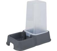Toilinux - Distributeur de croquettes et d'eau - 1,5 L - Gris anthracite G