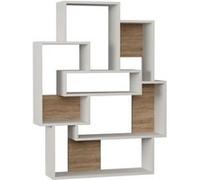 Toilinux - Etagère bibliothèque design bois Barce - L. 101 x H. 132 cm - Blanc - Barce Blanc G