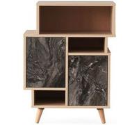Toilinux - Etagère bibliothèque design marbré Izmir - L. 70 x H. 90 cm - Gris anthracite - Izmir Gris foncé G