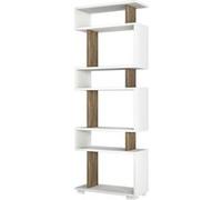 Toilinux - Etagère bibliothèque design scandinave Blok - L. 60 x H. 165 cm - Blanc - Blok Blanc G