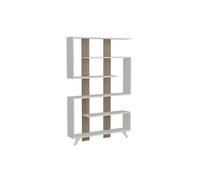 Toilinux - Etagère bibliothèque design scandinave Rain - L. 120 x H. 162 cm - Blanc
