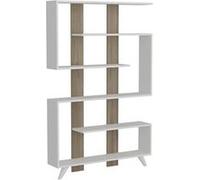 Toilinux - Etagère bibliothèque design scandinave Rain - L. 120 x H. 162 cm - Blanc - Rain Blanc G