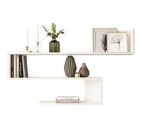 Toilinux - Etagère murale 3 tablettes Oscillia en bois - Blanc - Oscillia Blanc G