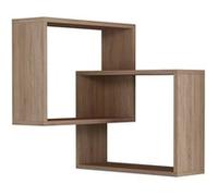 Toilinux - Etagère murale d'angle carrée en bois - Marron G