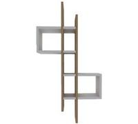 Toilinux - Etagère murale design effet bois ALBA - Blanc - Alba