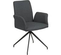 Toilinux - Fauteuil de table Lou en tissu - Gris foncé - LOU Gris foncé G