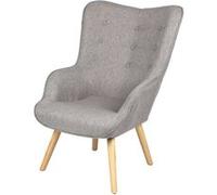 Toilinux - Fauteuil Noor avec pieds en bois - Gris clair - Noor Gris clair G
