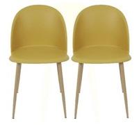 Chaise The Home Deco Factory - Lot 2 Chaises Scandinave Bergen - Jaune moutarde - Bergen