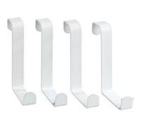 Toilinux - Lot 2x 4 Crochets accroche-serviettes de porte Celano - Blanc - Celano Blanc G