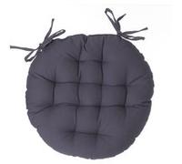Toilinux - Lot 2x Galette de chaise ronde Alix - Diam. 38 cm - Gris foncé Gris foncé