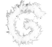 Toilinux - Lot 2x Guirlande de Noël Plumes Boa - 1,80 m - Blanc Blanc