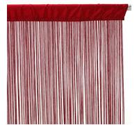 Toilinux - Lot 2x Rideau fils - 90 x 200 cm - Rouge