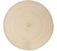 Toilinux - Lot 6x Set de table Tressé Rond - Diam. 38 cm - Beige - Oscar Beige G