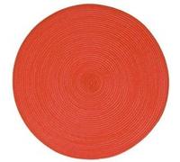 Toilinux - Lot 6x Set de table Tressé Rond - Diam. 38 cm - Rouge Rouge G