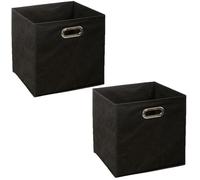 - Lot de 2 Boites de rangement pliable - 31 x 31 - Noir - MIX'N MODUL