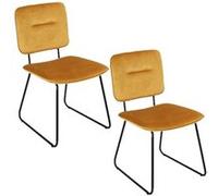 Toilinux - Lot de 2 Chaises Adèle - Moutarde jaune G