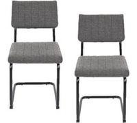Toilinux - Lot de 2 Chaises Alban - Gris chiné gris G