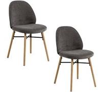 Toilinux - Lot de 2 chaises CLARA - Gris - Clara