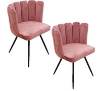 Toilinux - Lot de 2 Chaises design effet velours Ariel - Rose - Ariel Rose
