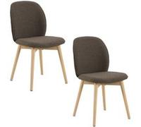Toilinux - Lot de 2 chaises LOUISE - Taupe - Louise