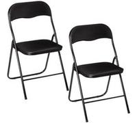 - Lot de 2 Chaises pliantes en PVC - Noir