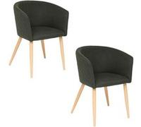 Toilinux - Lot de 2 fauteuils à diner en velours MARLO - Vert Cèdre - Marlo G