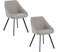 Toilinux - Lot de 2 fauteuils de table Maxine en tissu - Gris Gris