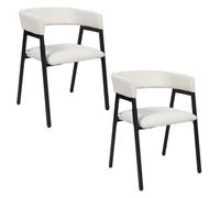 Toilinux - Lot de 2 fauteuils design en tissu côtelé SCOTT - Beige