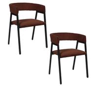 Toilinux - Lot de 2 fauteuils design en tissu côtelé SCOTT - Terracotta