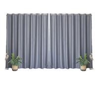 Toilinux - Lot de 2 grands Rideaux unis occultants avec œillets - 300 x 240 cm - Gris