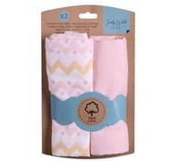 Toilinux - Lot de 2 langes pour enfant - 90 x 70 cm - modèle Zig-Zag - Judy wild Gris