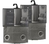 Toilinux - Lot de 2 Rideaux isolants Tim 8 œillets - 140 x 260 cm - Taupe - Tim Taupe G