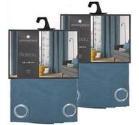 Toilinux - Lot de 2 Rideaux Lilou - 140 x 260 cm - Bleu canard - Lilou Bleu G