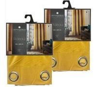 Toilinux - Lot de 2 Rideaux Lilou - 140 x 260 cm - Ocre - Lilou Jaune G