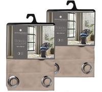 Toilinux - Lot de 2 Rideaux occultants Louisa - 140 x 260 cm - Marron clair - Louisa Beige G