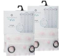 - Lot de 2 Rideaux pour chambre d'enfant avec pompons Lilo - L. 140 x l. 240 cm - Rose - Lilo