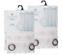 Toilinux - Lot de 2 Rideaux pour chambre d'enfant avec pompons Lilo - 140 x 240 cm - Rose