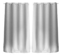Toilinux - Lot de 2 Rideaux unis avec œillets - 140 x 240 cm - Blanc Blanc G